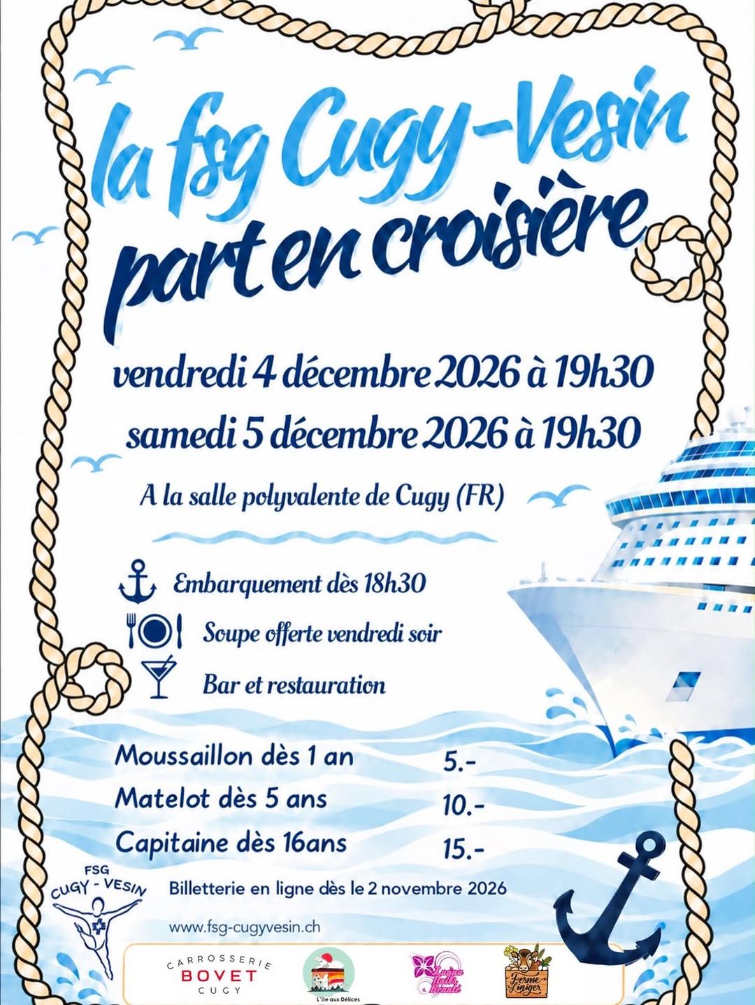Affiche de La FSG Cugy-Vesin part en croisière