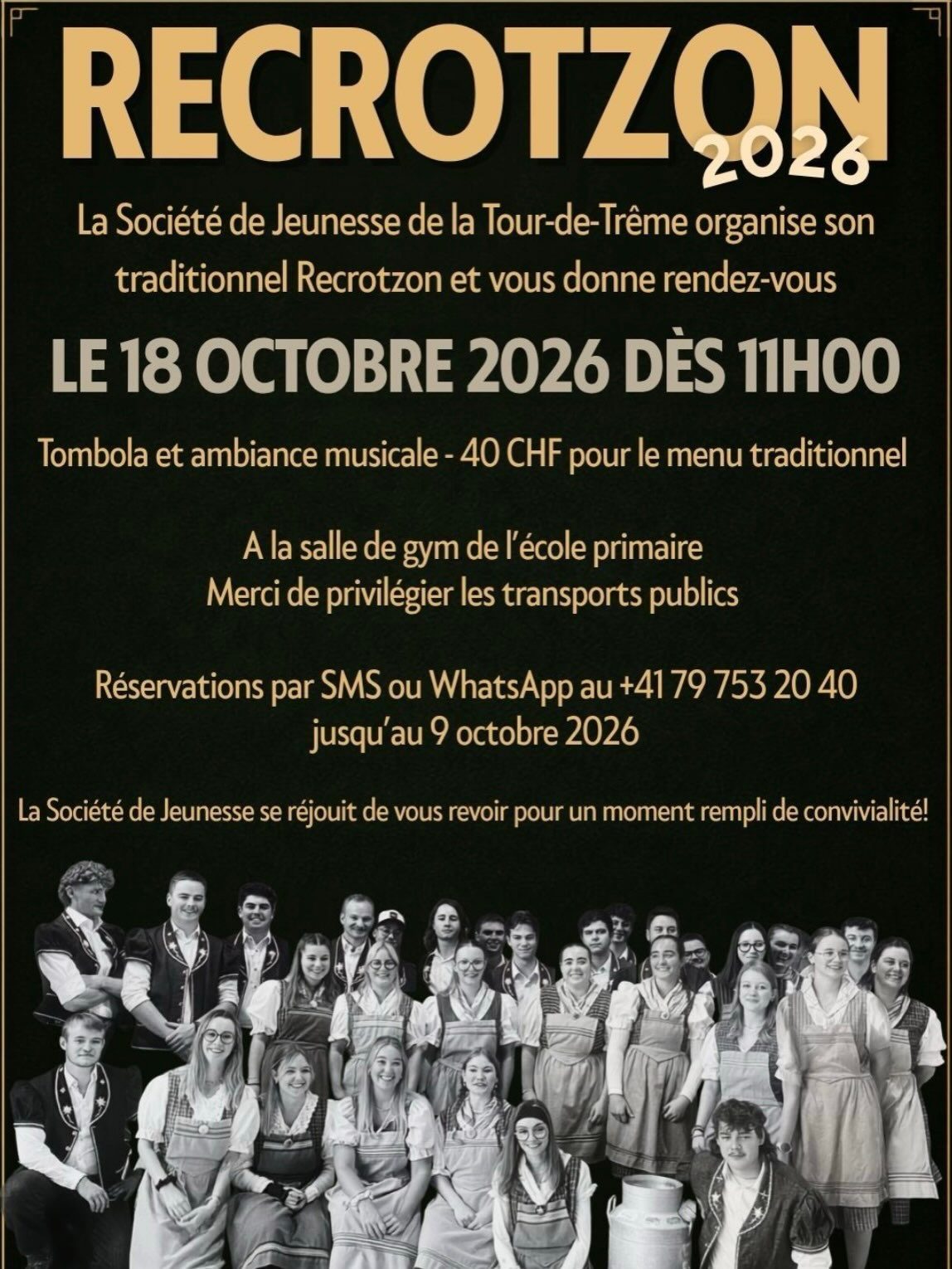 Affiche de Recrotzon de la Jeunesse de La Tour-de-Trême