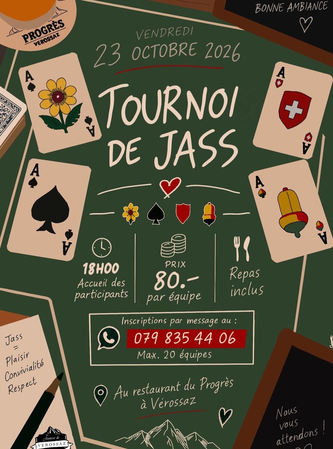 Affiche de Tournoi de jass de la Jeunesse de Vérossaz