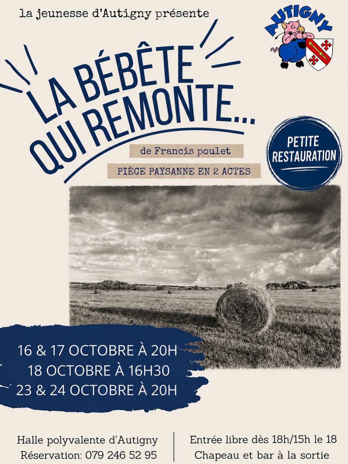 Affiche de « La bébête qui remonte… », théâtre de la Jeunesse d'Autigny