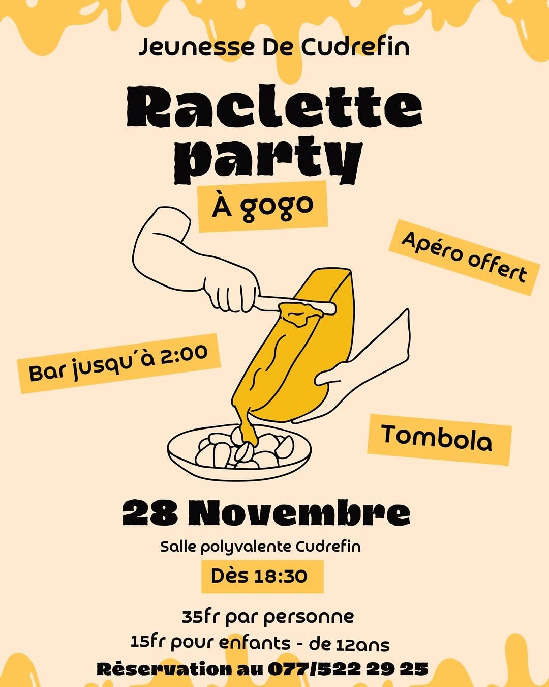 Affiche de Raclette party de la Jeunesse de Cudrefin