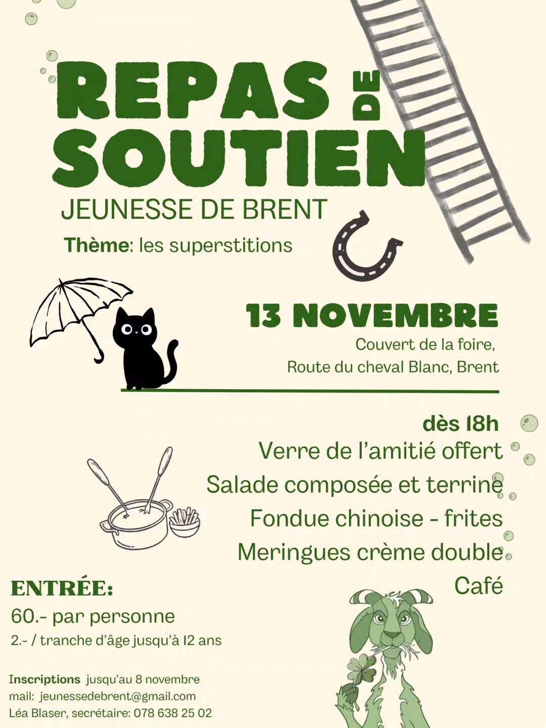 Affiche de Repas de soutien de la Jeunesse de Brent