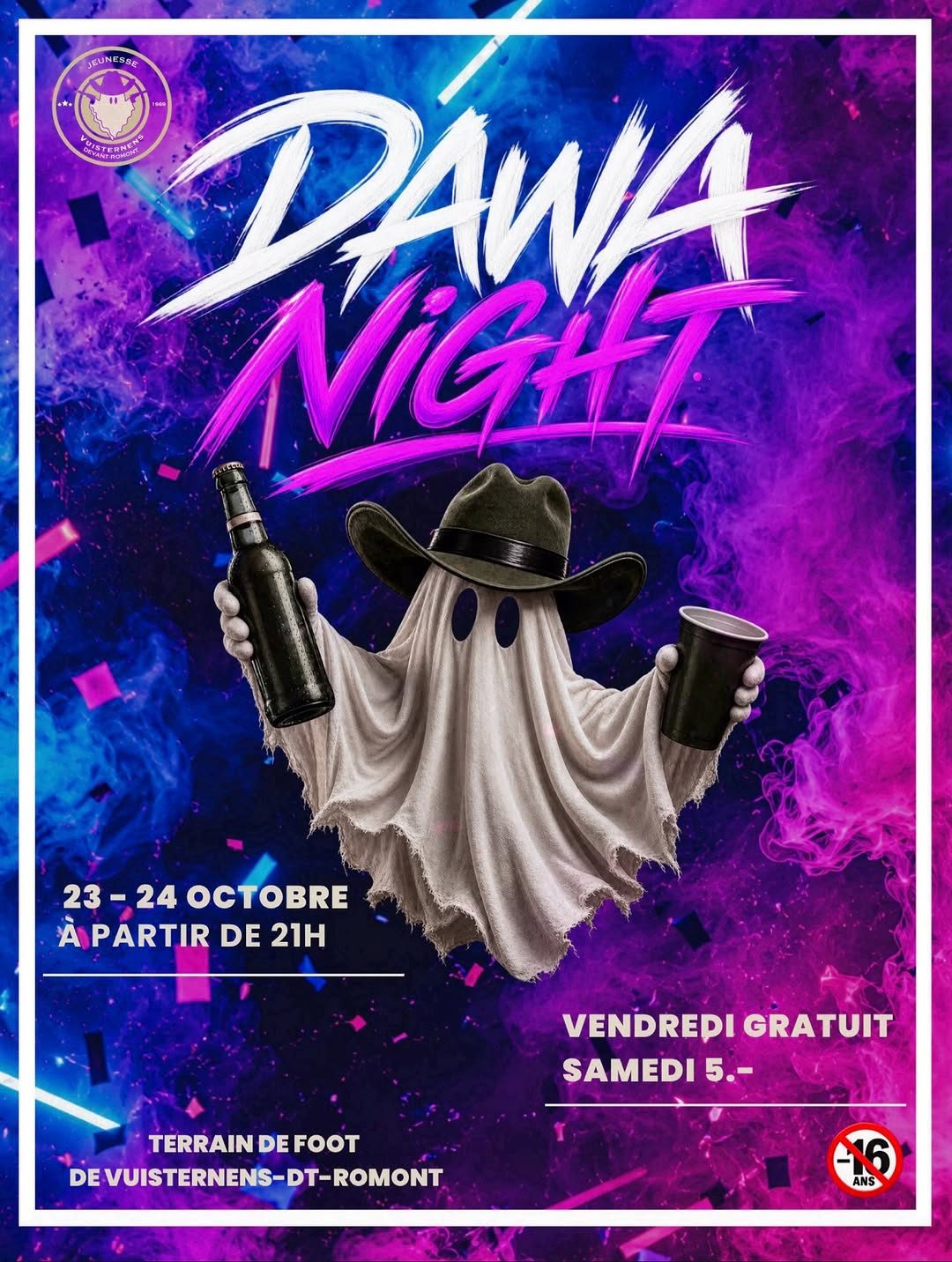 Affiche de DAWA Night - Jeunesse de Vuisternens-devant-Romont